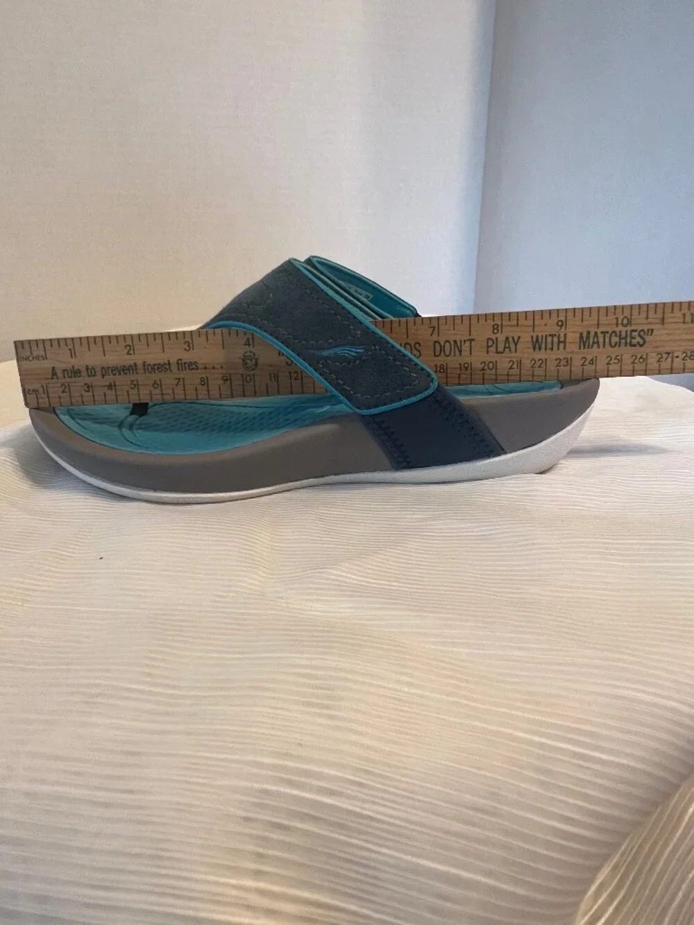 Dansko Katy Blue & Gray Leather Slip On Flip Flop Sandals - Picture 15 of 15